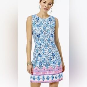 Lilly Pulitzer Mila Stretch Shift Dress Resort White Isle Of Tile Size 12